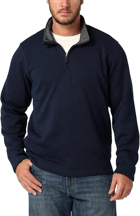 Wrangler Authentics mens Long Sleeve Fleece Quarter-zip