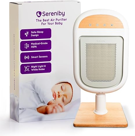 Air Purifier for Baby | Proprietary Safe-Sleep Design | Medical-Grade HEPA Filtration | Laser-Accurate Air Quality & Temp Sensors | Smart Parent-Approved Features