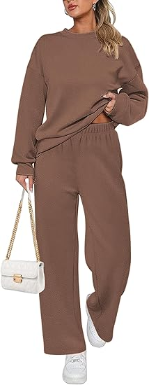 Ekouaer Womens Pajama Sets Fuzzy Fleece Long Sleeve Sleepwear Comfy Pjs 2 Piece Lounge Set Nightwear with Poeckts S-XXL