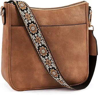 BOSTANTEN Crossbody Bags for Women Trendy Vegan Leather Hobo Purses Shoulder Handbags With Wide Shoulder Strap